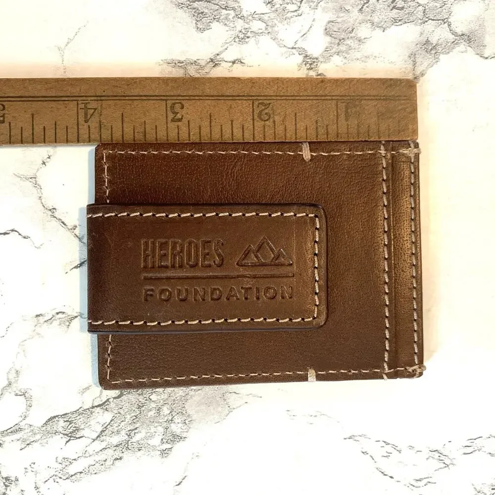 Mad Golfer Leather Money Clip Card Holder with Embossed Logo Heroes Foundation